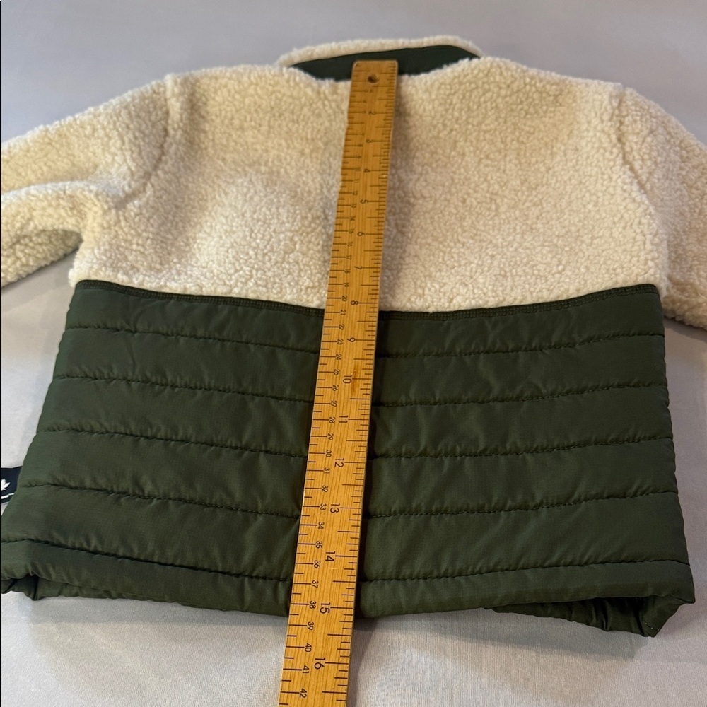 Canadiana Kids Jacket Sherpa Fleece Green and Cream Unisex Toddler Size 3T - Picture 9 of 15